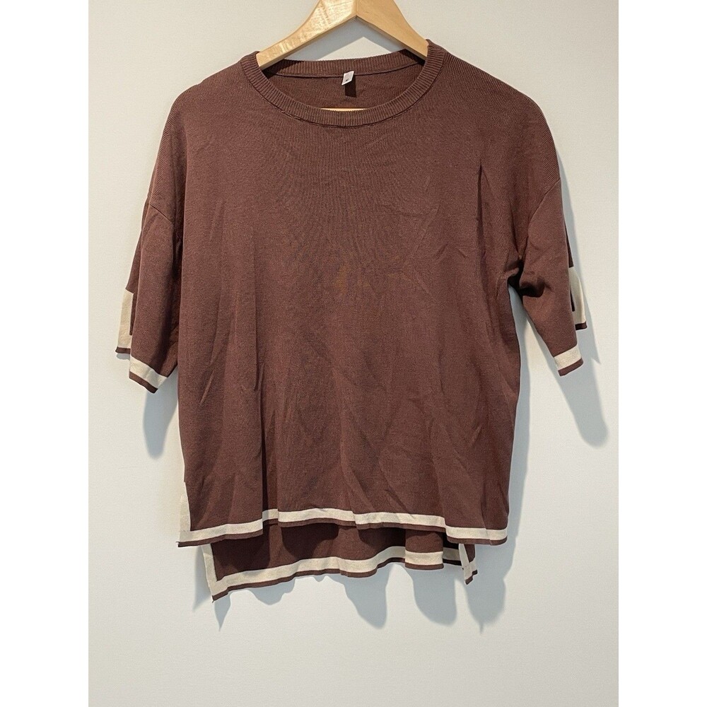 Wunderlove by Westside Brown Contrast‎ Detailed Top Size M
